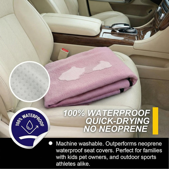 Back Seat Cover for Car Trucks Van SUV Waterproof Rear Bench Towel Seat Covers for Dogs and Kids Automotive Backseat Protector (Pink)