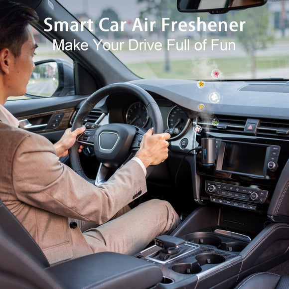 Car Air Freshener Diffuser Smart Car Aroma Diffuser Air Freshener Spray Automatic with 10PCS Cologne Aromatherapy Oil (Grey)