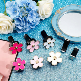 6 Pcs Daisy Flower Air Vent Clip Accessories Air Conditioning Outlet Clip Car Air Freshener Dashboard Accessories Charm Car Inter Decor(3 cm 3.3 cm Red Pink White)