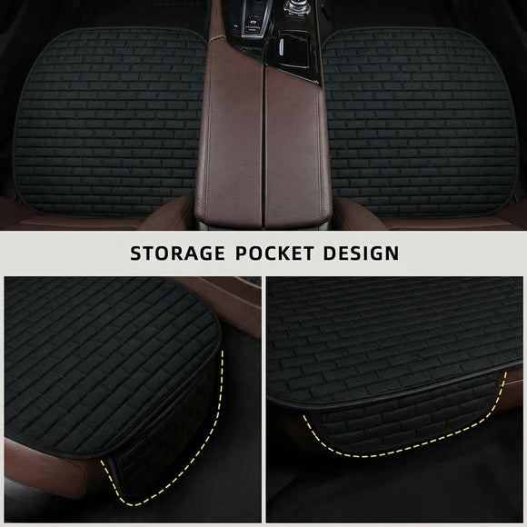 Black Back Seat Cover Rear Car Seat Cover for Cars Truck SUV Seat Covers with Storage Pocket Bottom Auto Seat Cushion Pad Mat for Most Vehicles-Black 1 Pcs