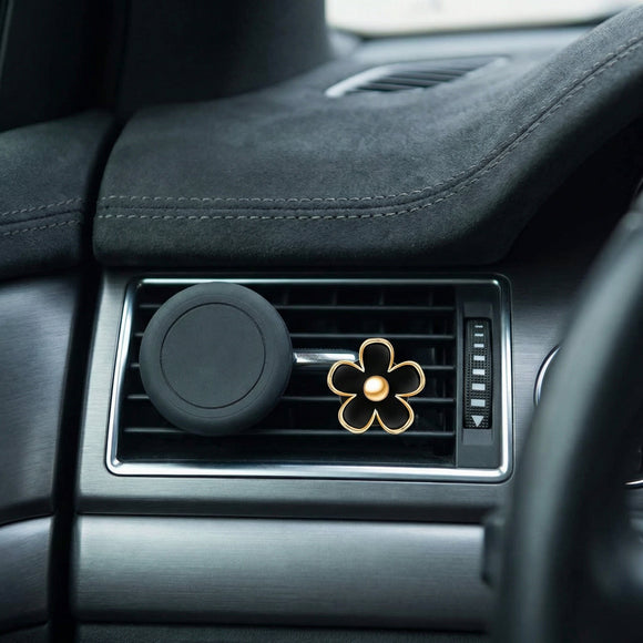 6 Pcs Daisy Flower Air Vent Clip Accessories Air Conditioning Outlet Clip Car Air Freshener Dashboard Accessories Charm Car Inter Decor(2.5 cm 3 cm 3.3 cm Black)