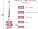 Crystal Flower Car Rear View Mirror Pendant Car Hanging Ornament Car Accessories, Crystal Beads Charm Decor Car Accessories for Women Interior, Pink-3