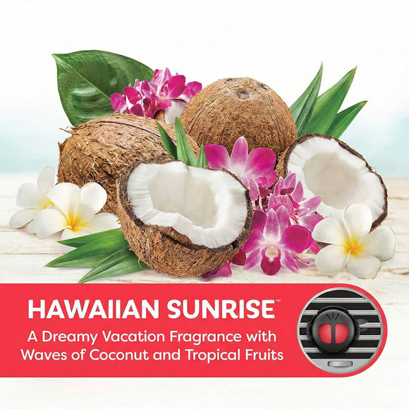 Mini Diffuser Car Air Fresheners Hawaiian Sunrise Scent 2 Pack