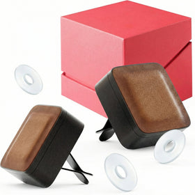 Premium Quality Car Air Freshener Leather and Metal Design Scent Vent Clip Diffuser New Natural Fragrance Diffuser for Car with 3 Refill Scented Discs and Gift Box(Truffle Brown)