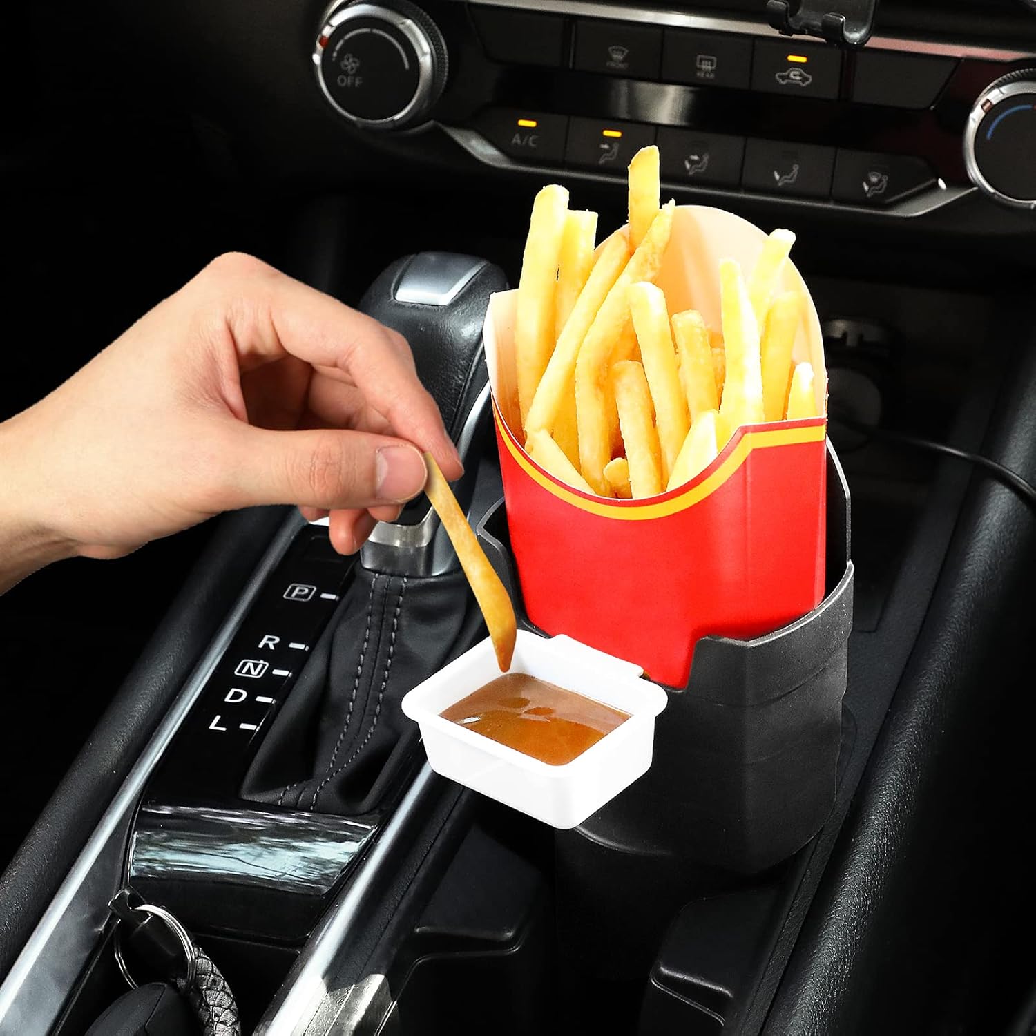 French Fry Holder and Sauce Holder Set, White Elephant Gift Idea for Adults