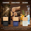 Car Air Freshener Hanging 3 Pack Wood Car Freshener - Sandalwood & Teakwood & Cologne Scents Car Fresheners Long Lasting Up to 60 Days Car Air Freshener Men 0.27 FL OZ/8ML-3