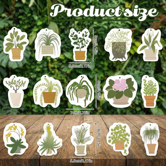 15 Pcs Hanging Plants Air Freshener Funny Plant Accessories Mirror Car Fresheners Cute Scented Hanging Car Decoration Ornaments Christmas for Women Men Auto Home Bathroom Closets