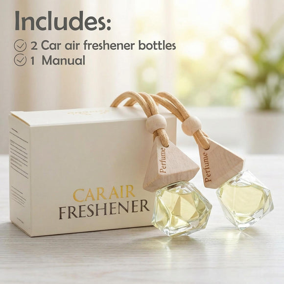 Car Air Freshener Hanging Diffuser Long-Lasting Essential Oil Scent (Up to 60 Days) Non-Toxic & Eco-Friendly 2-Pack Auto Fresheners Made in USA