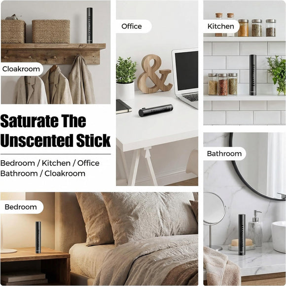 2pcs Car Perfume Diffuser With 12 Odorless Refill Sticks Essential Oil Car Diffuser Suitablefor:Car Bathroom OfficeScenario Cloakroom Bedrooms Birthday(Black)