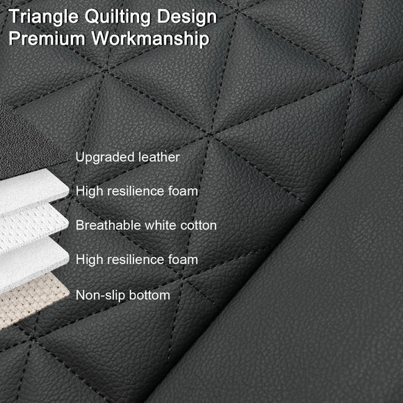 Luxury Faux Leather Car Seat Cover Front Bottom Seat Cushion Cover, Anti-Slip and Wrap Around The Bottom, Fits 95% of Vehicles - 1 Piece,Black