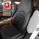 Classic Universal PU Leather Car Front Seat Covers High Back Bucket Seat Cover - Fit Most Cars Trucks SUVS or Vans 2 PCS Gray Trim Auto Seat Covers Set Car Seat Protector for All Seasons-4