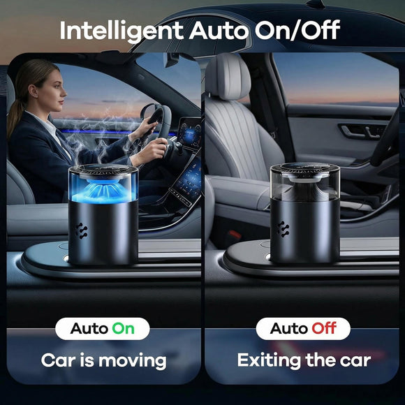 Smart Car Air Freshener Automatic Car Air Freshener Diffuser with Ambient Light Car Diffuser with 2 Essential Oil Box Aromatizante Para Carro Car Fresheners Long Lasting (2 Essential Oil Box)