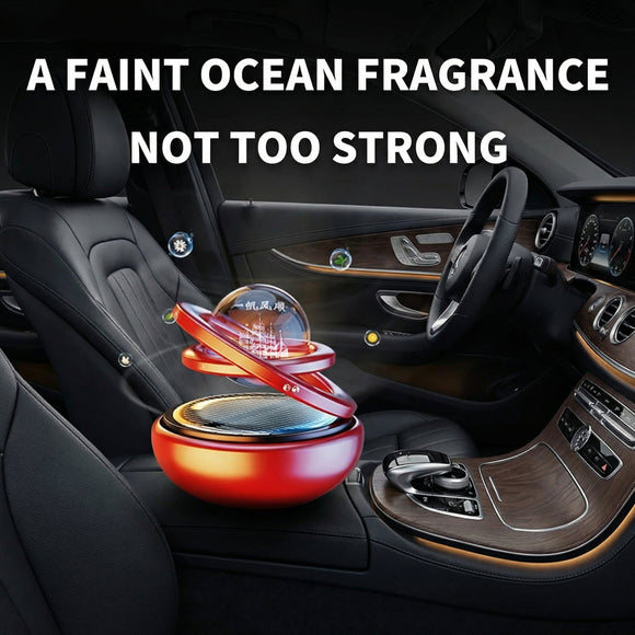 Kwaks Car Air Freshener Solar Energy Rotating Refillable Air Purifier for Car Interior Dashboard Autorotation Decoration Accessories(black)