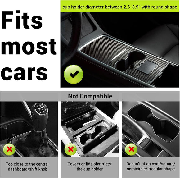 Car Cup Holder Tray -Expander- 3 in 1 Detachable Food Table Tray with Solid Base - Road Trip Essentials Accessories Gadgets - Fits Yeti, Hydro Flask 32/40 oz