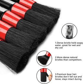 10pcs Auto Car Detailing Brush Set Car Interior Cleaning Kit Includes 5 Boar Hair Detail Brush,3 Wire Brush, 2 Air Vent Brush for Cleaning Car Interior Exterior, Dashboard Engines Leather Wheel - 0