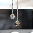 Creative Hanging Dice with Dots Car Metal Pendant Rear View Mirrors Charms Ornament (Silver)-3