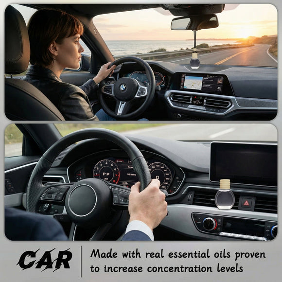 Car Air Fresheners | 10ml Air Freshener | Strong Perfume Hanging Diffuser with Odour Eliminaor Technology | Car Accessories for Men | Car Scents Air Fresheners by Ikeda (Oval New Car)