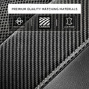 Leather Car Seat Covers Sports Carbon Fiber & Mesh Design High-Back Two Front Set Waterproof Automotive Seat Covers Airbag Compatible Universal Fit for Most Cars (Black & Black)-2