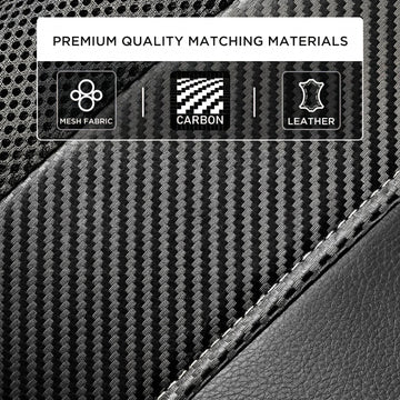 Leather Car Seat Covers Sports Carbon Fiber & Mesh Design High-Back Two Front Set Waterproof Automotive Seat Covers Airbag Compatible Universal Fit for Most Cars (Black & Black) - 0