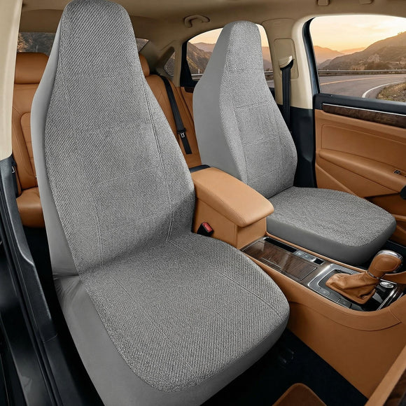 Car Seat Covers for Front Seat High Back Heavy Duty Breathable Flax Seat Protector Airbag Not Seat Belt Compatible Washable Seat Cover Fits for Most Cars Trucks SUVs Vans