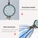 Dream Catcher Car Interior Rearview Mirror Hanging Decor Handmade Grids Nature Feather Small Boho Car Charms Pendant Accessories (Grey Feather)-4