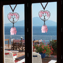 Pink Car Accessories Rose Quartz Crystal Rearview Mirror Hanging Accessories Crystal Car Hanging Ornament Heart Shape Hippie Boho Car Accessories Spiritual Decorations for Women-4