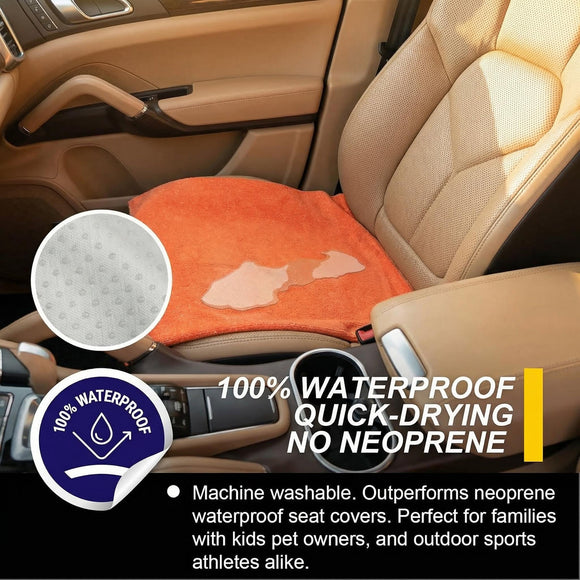 Back Seat Cover for Car Trucks Van SUV Waterproof Rear Bench Towel Seat Covers for Dogs and Kids Automotive Backseat Protector (Orange)
