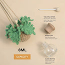 Handmade Crochet Car Air Freshener - Adorable Bendable Fern Plant with 8ml Empty Refillable Oil Diffuser Bottle Suitable for Car Rearview Mirror Hanging Home & Office Decor-4