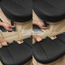 Luxury PU Leather Rear Car Seat Cover Adjustable Length (49-55) Back Seat Protector Fits 90% Vehicles (Sedan SUV Truck) for Seat Bottom Only Triangle Quilting Design Black-6