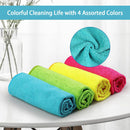 Microfiber Cleaning Cloth,12 Pack Cleaning Rag,Cleaning Towels with 4 Color Assorted,11.5"X11.5"(Green/Blue/Yellow/Pink)-3