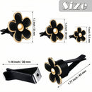 6 Pcs Daisy Flower Air Vent Clip Accessories Air Conditioning Outlet Clip Car Air Freshener Dashboard Accessories Charm Car Inter Decor(2.5 cm 3 cm 3.3 cm Black)-5