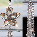 13.8 Inch Crystal Car Rear View Mirror Ornament Car Pendant Lucky Crystal Window Hanging Car Accessories Rainbow Maker Gray-4