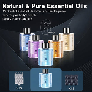 Smart Car Air Freshener Diffuser Car Diffuser Air Fresheners Long Lasting with 100ml Capacity Essential Oil Last 6 Months RGB Music Syncing Light Auto On/Off 5 Adjustable Car freshener Cologne