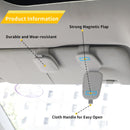 2 Packs Sunglasses Holders for Car Visor - Magnetic Leather Sunglasses Holder and Ticket Card Clip - Car Visor Accessories (Silver Grey)-4