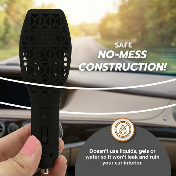Reusable 12V Plug-in Car Air Freshener Power Fresh Auto Shut-Off Plug-In Convenience No Batteries Needed Includes 4 Scent Bars for Up to 30 Days of Freshness - Matte Black