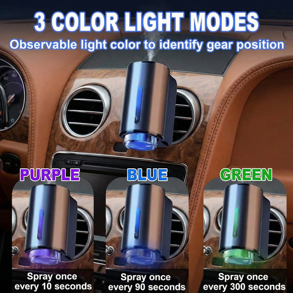 Smart Car Air Freshener Car Air Freshener Diffuser Rechargeable Car Aroma Diffuser 3 Levels of Adjustable Intelligent Car Diffuser Mens Fragrance with 3 Bottles of Cologne