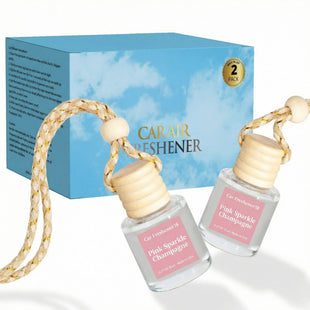 Car Air Freshener Diffuser 2 Pack Hanging Air Freshener Diffuser - Pink Sparkle Champagne Fragrance Oil Air Diffuse r for Car 45+ Days Long Lasting Fragrance Made in USA (P38)