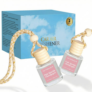 Car Air Freshener Diffuser 2 Pack Hanging Air Freshener Diffuser - Pink Sparkle Champagne Fragrance Oil Air Diffuse r for Car 45+ Days Long Lasting Fragrance Made in USA (P38) - 0