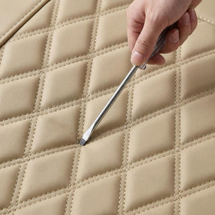 Beige Back Seat Cover Adjustable Leather Rear Seat Cover Car Back Seat Cover with Breathable Non-Slip Universal Fit for Most Cars Sedan SUV Pickup Truck (Back Row/Beige)