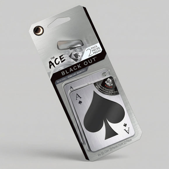 The Ace Car Air Freshener Odor Eliminator 2 Per Pack Black Out Scent Driven by