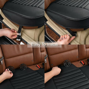 Back Seat Covers Rear Seat Cushions Auto Bench Protector with Breathable PU Leather and Non-Slip Bottom Universal for 4 Season (Black 61 x 20. 5)