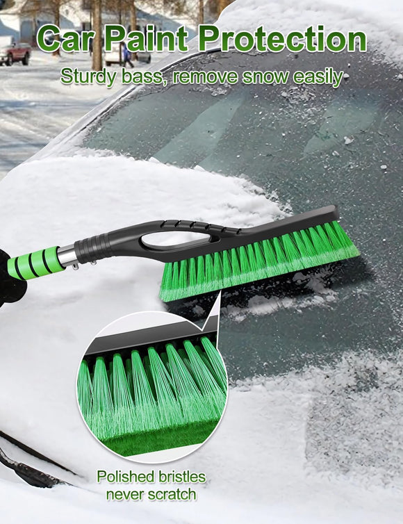 Car Snow Scraper and Brush, 27 Inch Snow Brush for Car Window, Detachable Ice Scraper with Foam Grip for Windshield SUV Truck - 1pcs
