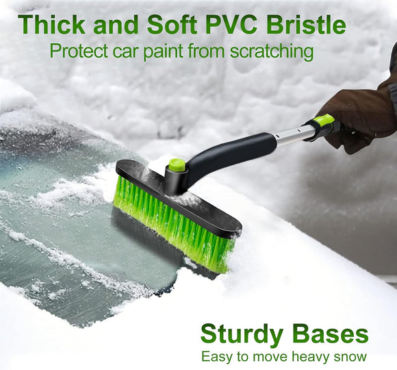Ice Scraper with Snow Brush for Car Windshield, Upgraded Extendable Snow Brush with Foam Grip for Truck SUV Vehicle Windows