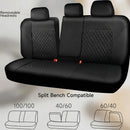 Faux Leather Back Seat Cover Universal Quilting Waterproof Bench Rear Seat Cover Universal car seat Cover Fit 95% Automotive Interior Covers for Sedans SUVs Vans Small Trucks All Black-6