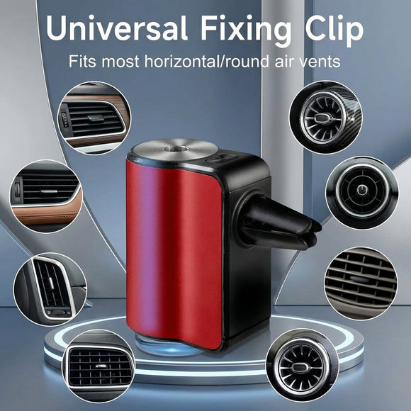 Car Air Freshener Diffuser Smart Car Aroma Diffuser Air Freshener Spray Automatic with 10PCS Cologne Aromatherapy Oil (red)