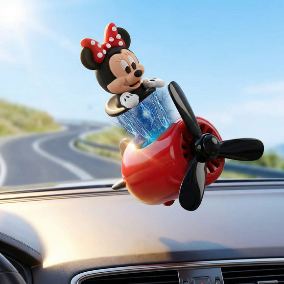 Car Air Fresheners Cute Cartoon Mouse Pilot Car Diffuser Rotating Propeller Automotive Air Outlet Fan Creative Car Perfume Decoration Cool Car Accessories (Women)