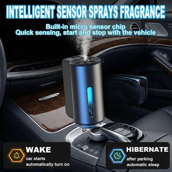 Smart Car Air Freshener Car Air Freshener Diffuser Rechargeable Cars Aroma Diffuser 3 Levels of Adjustable Intelligent Cars Diffuser with 3 Bottles of Cologne