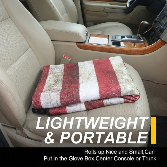 Back Seat Cover for Car Trucks Van SUV Waterproof Rear Bench Towel Seat Covers for Dogs and Kids Automotive Backseat Protector (American Flag)