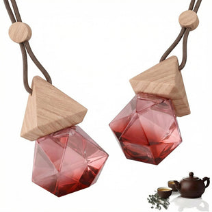 Car Air Freshener Hanging 2 Pcs All Season Zen Tea Scent Drift Car Air Freshener Wooden Fragrance Expanding Bottle Cap 10ml Per Bottle Used for Car Decoration and Fresh Air (All season Zen tea)