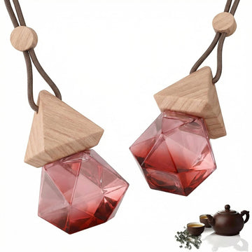 Car Air Freshener Hanging 2 Pcs All Season Zen Tea Scent Drift Car Air Freshener Wooden Fragrance Expanding Bottle Cap 10ml Per Bottle Used for Car Decoration and Fresh Air (All season Zen tea)